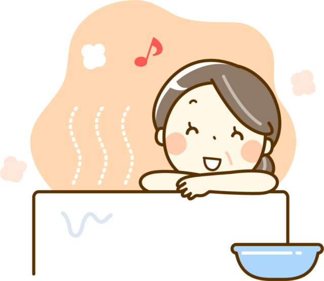 入浴するイラスト