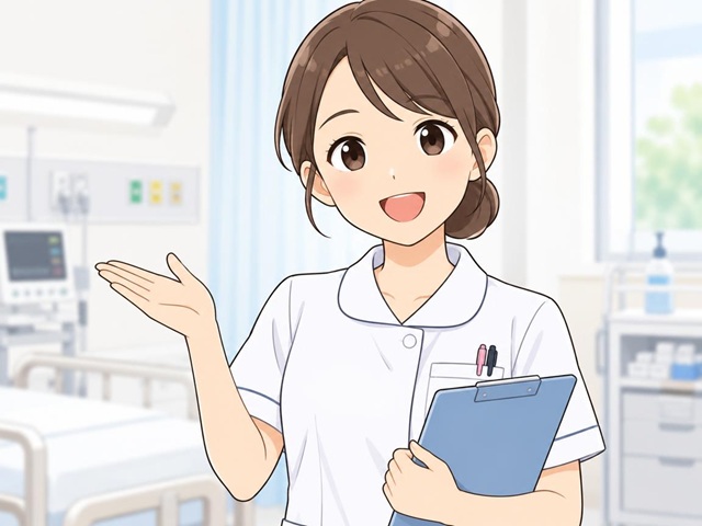 説明する看護師